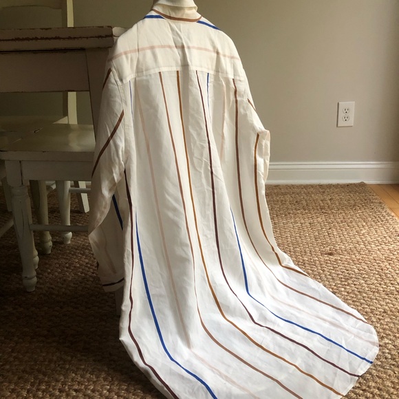 New w Tag: Jenni Kayne The Shirt Dress in Multi Stripe. Size Large - Picture 7 of 13